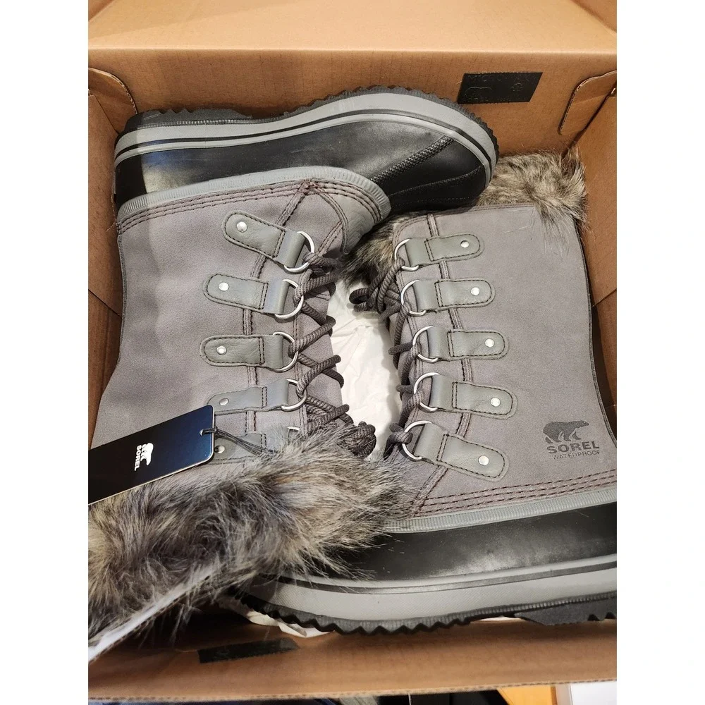 NWT Sorel Joan of Arctic Waterproof Winter Boots Quarry Black NL5203-052 Women 7